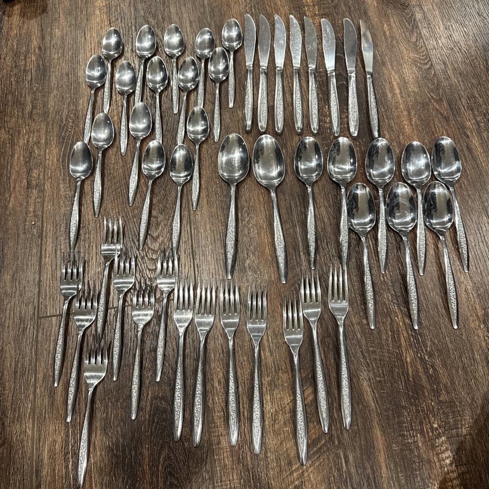 Superior Stainless PETAL LANE Flatware Set 48 Piece Set As Pictured